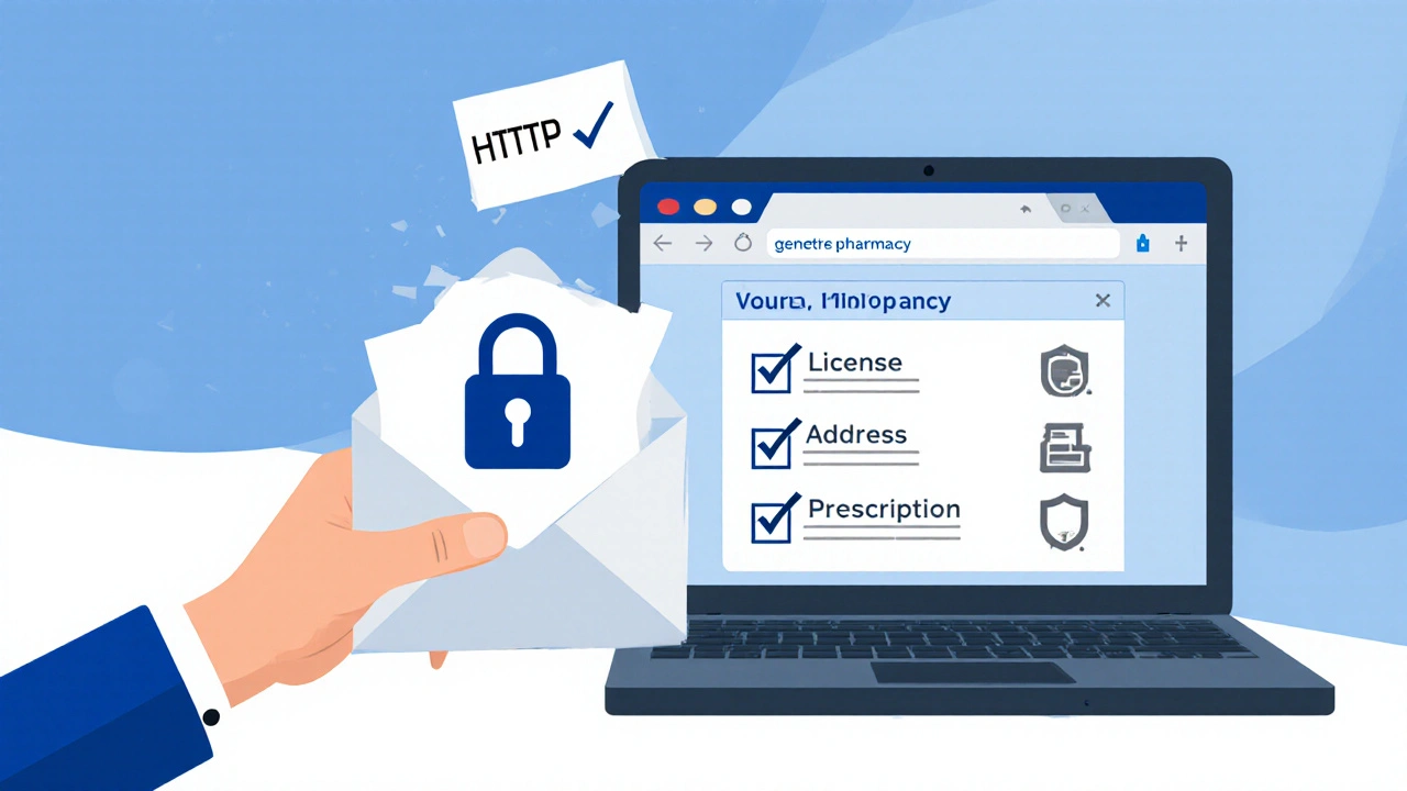 Laptop screen showing HTTPS lock with a floating checklist icon.