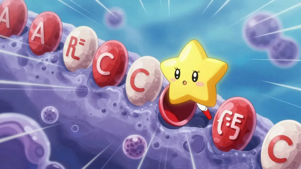 Cute folic acid character blocked by iron and calcium barriers
