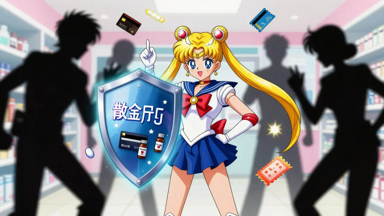 Magical girl protecting against fake drugs