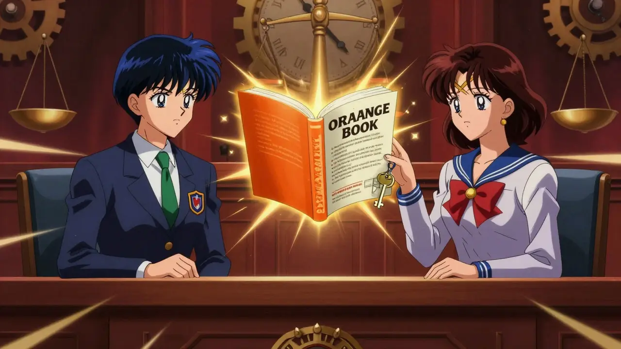 Anime depiction of patent law balancing brand and generic drugs