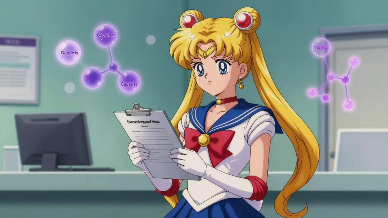 Anime character consulting a doctor about alternative migraine treatments